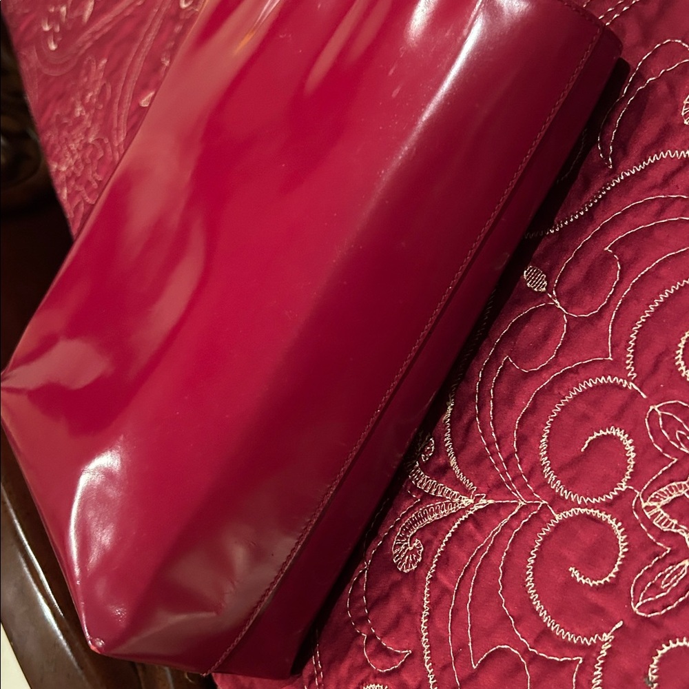 Prada Red Leather Tote Bag - Picture 6 of 13